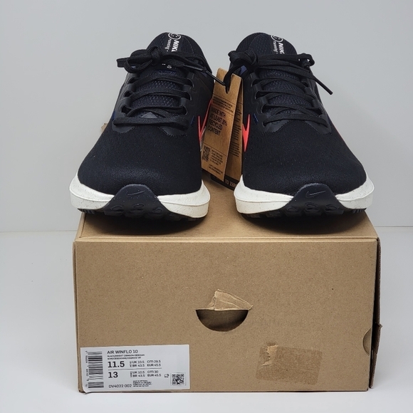 NIKE AIR WINFLO 10 Men's Size 11.5 Running Shoes DV4022-002 Black/Red New - Picture 10 of 11